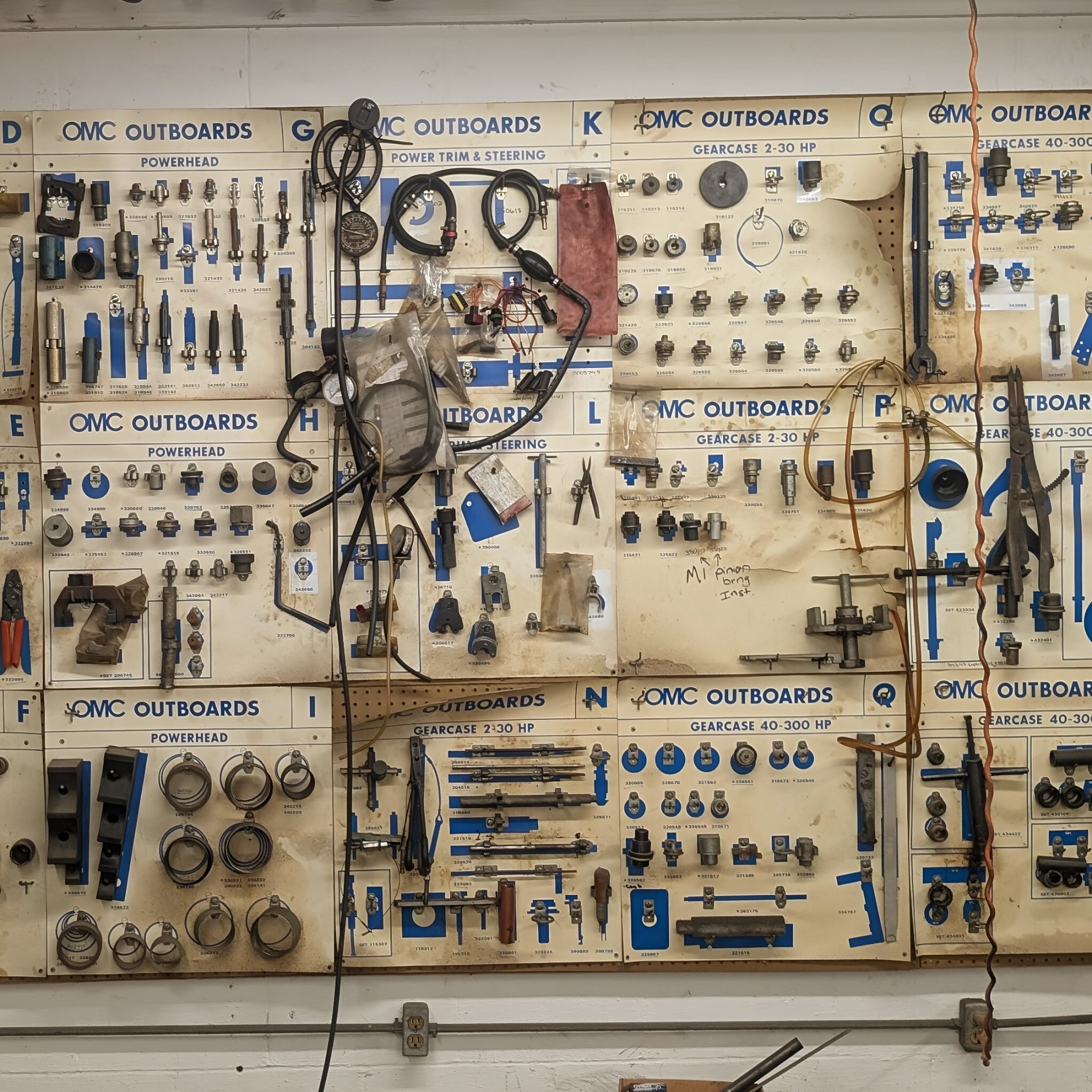 oMCVintageEdit OMC Specialty Tools Wall, Evinrude Johnson Outboard Repair, Mercury Repair, Becks Outboard Inc